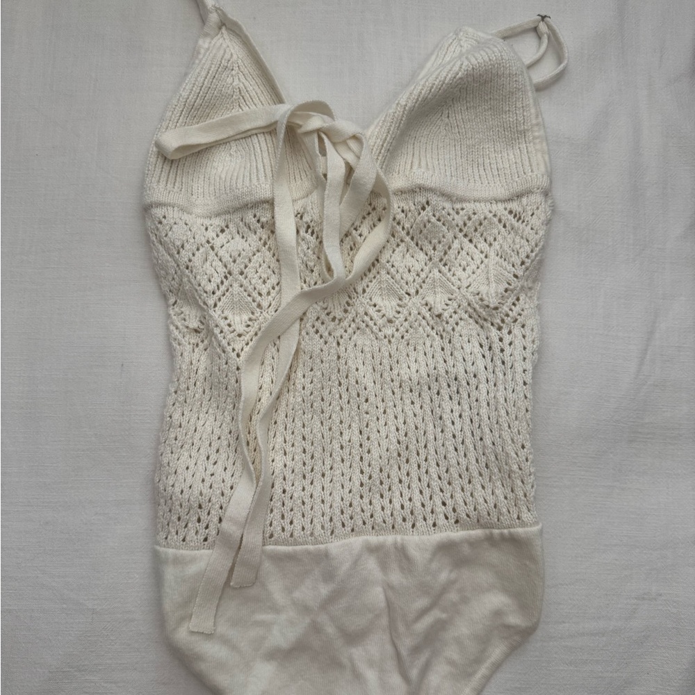 Abercrombie & Fitch Cream Bodysuit Top